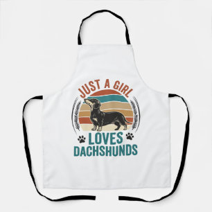 Dachshund Liefhebber Shirt Vintage Zonsondergang H Schort