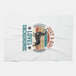 Dachshund Liefhebber Shirt Vintage Zonsondergang H Theedoek