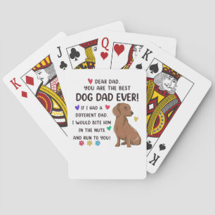 Dachshund lieve papa je bent de beste pokerkaarten