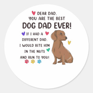 Dachshund lieve papa je bent de beste ronde sticker