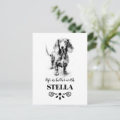 Dachshund Life is beter met Custom Dog Name Briefkaart (Staand voorkant)