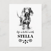 Dachshund Life is beter met Custom Dog Name Briefkaart (Voorkant)