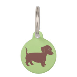 Dachshund Light Green Custom Round Dog Name Tag Huisdierpenning