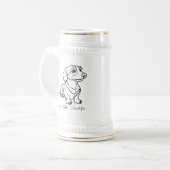 Dachshund Lijn Kunst - Low Rider Levensstijl Bierpul (Voorkant links)
