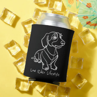 Dachshund Lijn Kunst - Low Rider Levensstijl Blikjeskoeler
