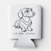 Dachshund Lijn Kunst - Low Rider Levensstijl Blikjeskoeler (Achterkant)