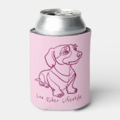 Dachshund Lijn Kunst - Low Rider Levensstijl Blikjeskoeler (Blikje Voorkant)