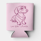 Dachshund Lijn Kunst - Low Rider Levensstijl Blikjeskoeler (Voorkant)