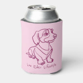 Dachshund Lijn Kunst - Low Rider Levensstijl Blikjeskoeler (Blikje Achterkant)