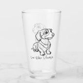 Dachshund Lijn Kunst - Low Rider Levensstijl Glas (Achterkant)