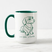Dachshund Lijn Kunst - Low Rider Levensstijl Mok (Links)