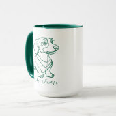 Dachshund Lijn Kunst - Low Rider Levensstijl Mok (Voorkant links)