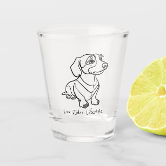 Dachshund Lijn Kunst - Low Rider Levensstijl Shot Glas