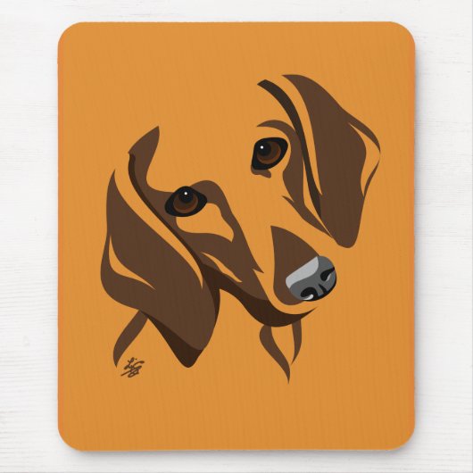 Dachshund Line Portrait Muismat (Voorkant)