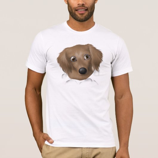 Dachshund (Long Hair) Busting Out T-shirt (Voorkant)