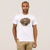 Dachshund (Long Hair) Busting Out T-shirt (Voorkant volledig)