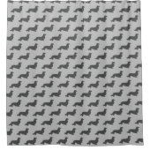 Dachshund Long Hair Gray Bathroom Shower Curtain Douchegordijn (Voorkant)