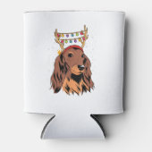 Dachshund Long Hair Reindekermis Lights Blikjeskoeler (Voorkant)