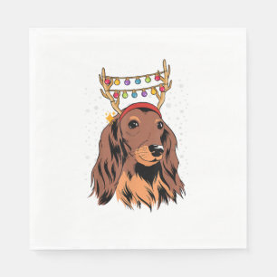 Dachshund Long Hair Reindekermis Lights Servet