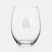 Dachshund Long Hair Reindekermis Lights Wijnglas Zonder Voet (Achterkant)