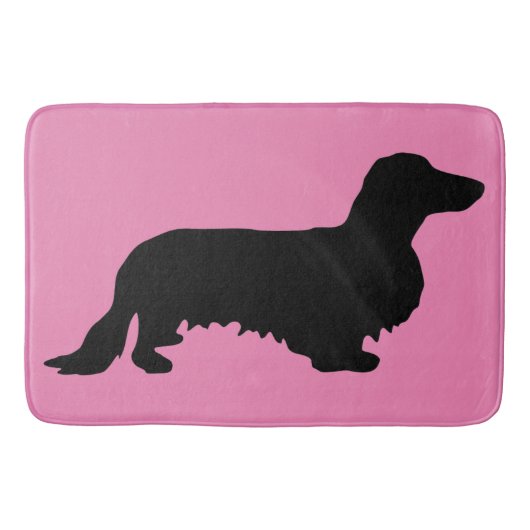 Dachshund Long Hair - Silhouette 1 Badmat (Voorkant)