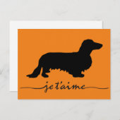 Dachshund Long Hair - Silhouette 1 Briefkaart (Voorkant / Achterkant)
