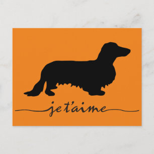 Dachshund Long Hair - Silhouette 1 Briefkaart