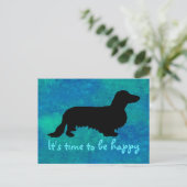 Dachshund Long Hair - Silhouette 1 Briefkaart (Staand voorkant)