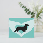 Dachshund Long Hair - Silhouette 1 Briefkaart (Staand voorkant)