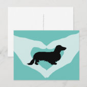Dachshund Long Hair - Silhouette 1 Briefkaart (Voorkant / Achterkant)