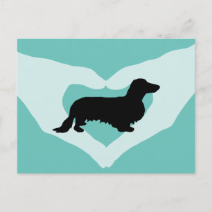 Dachshund Long Hair - Silhouette 1 Briefkaart