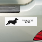 Dachshund Long Hair - Silhouette 1 Bumpersticker (Op auto)