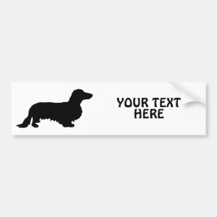 Dachshund Long Hair - Silhouette 1 Bumpersticker