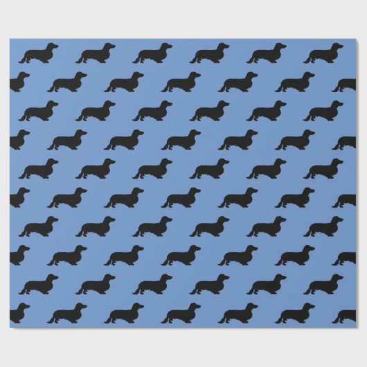 Dachshund Long Hair - Silhouette 1 Cadeaupapier (Vlak)