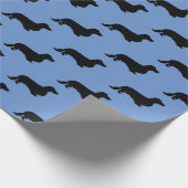 Dachshund Long Hair - Silhouette 1 Cadeaupapier (Hoek)