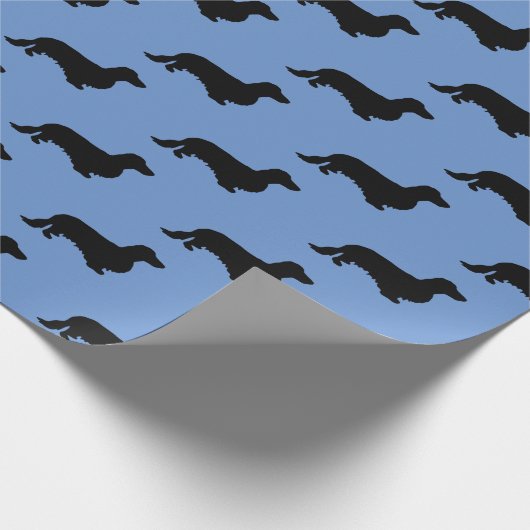 Dachshund Long Hair - Silhouette 1 Cadeaupapier (Hoek)