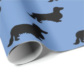 Dachshund Long Hair - Silhouette 1 Cadeaupapier (Rol Hoek)