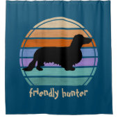 Dachshund Long Hair - Silhouette 1 Douchegordijn (Voorkant)