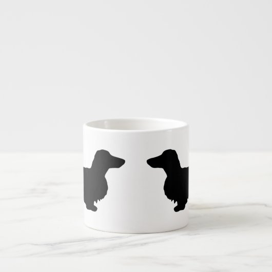 Dachshund Long Hair - Silhouette 1 Espresso Kop (Voorkant)