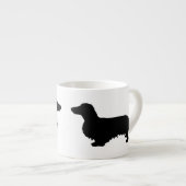 Dachshund Long Hair - Silhouette 1 Espresso Kop (Voorkant rechts)