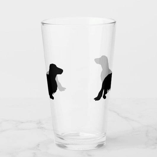 Dachshund Long Hair - Silhouette 1 Glas (Links)