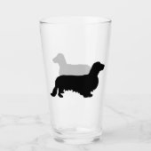 Dachshund Long Hair - Silhouette 1 Glas (Voorkant)