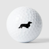 Dachshund Long Hair - Silhouette 1 Golfballen (Voorkant)