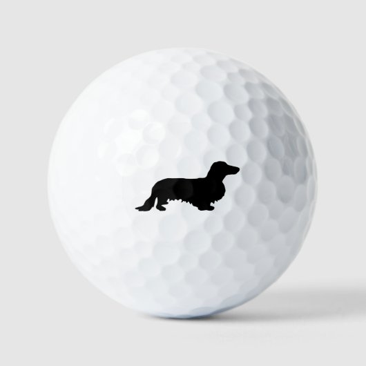 Dachshund Long Hair - Silhouette 1 Golfballen (Voorkant)