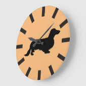 Dachshund Long Hair - Silhouette 1 Grote Klok (Hoek)