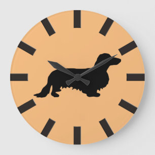 Dachshund Long Hair - Silhouette 1 Grote Klok