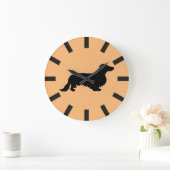 Dachshund Long Hair - Silhouette 1 Grote Klok (Huis)