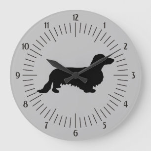Dachshund Long Hair - Silhouette 1 Grote Klok