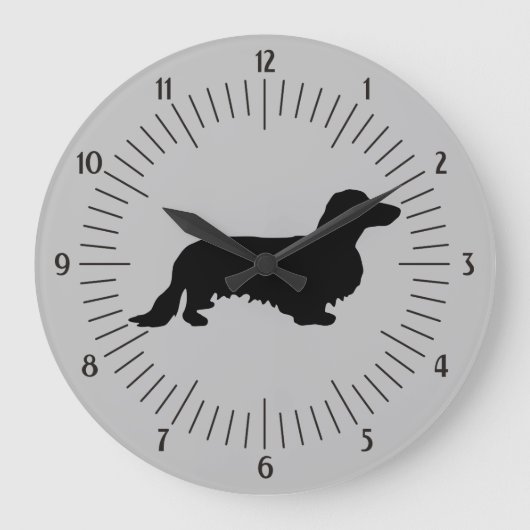 Dachshund Long Hair - Silhouette 1 Grote Klok (Voorkant)