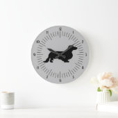Dachshund Long Hair - Silhouette 1 Grote Klok (Huis)